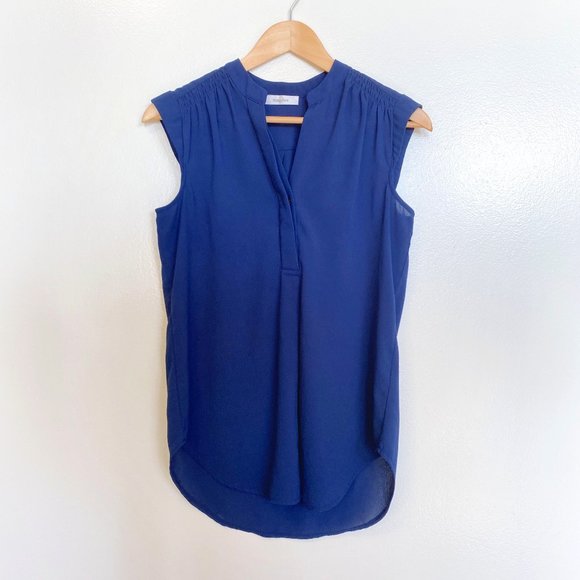 Mandee | Navy Sleeveless Blouse - Picture 1 of 1